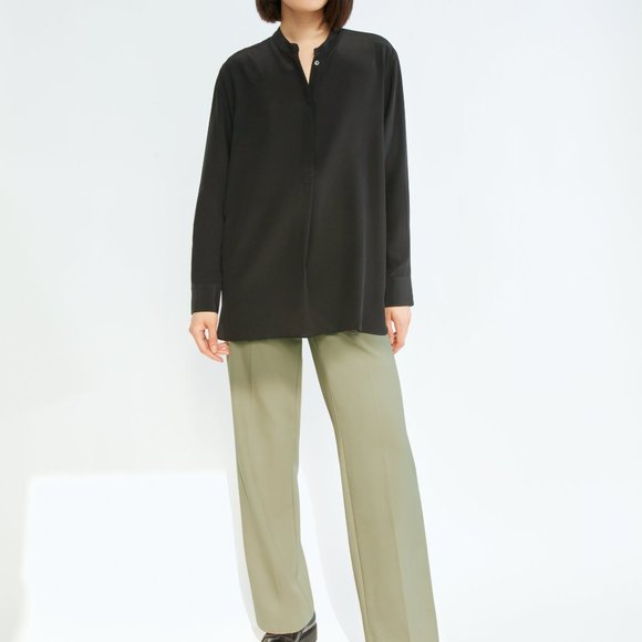 Aritzia Babaton Notion Black Silk Blouse Size Small - Picture 12 of 15